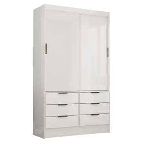 Guarda Roupa Sevilha 2 Portas de Correr 6 Gavetas Carioca Móveis - Branco