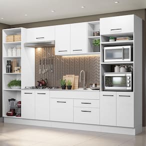 Armário de Cozinha Completa 330cm Branco Agata Madesa 02
