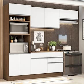 Armário de Cozinha Completa 270cm Rustic/Branco Glamy Madesa 14
