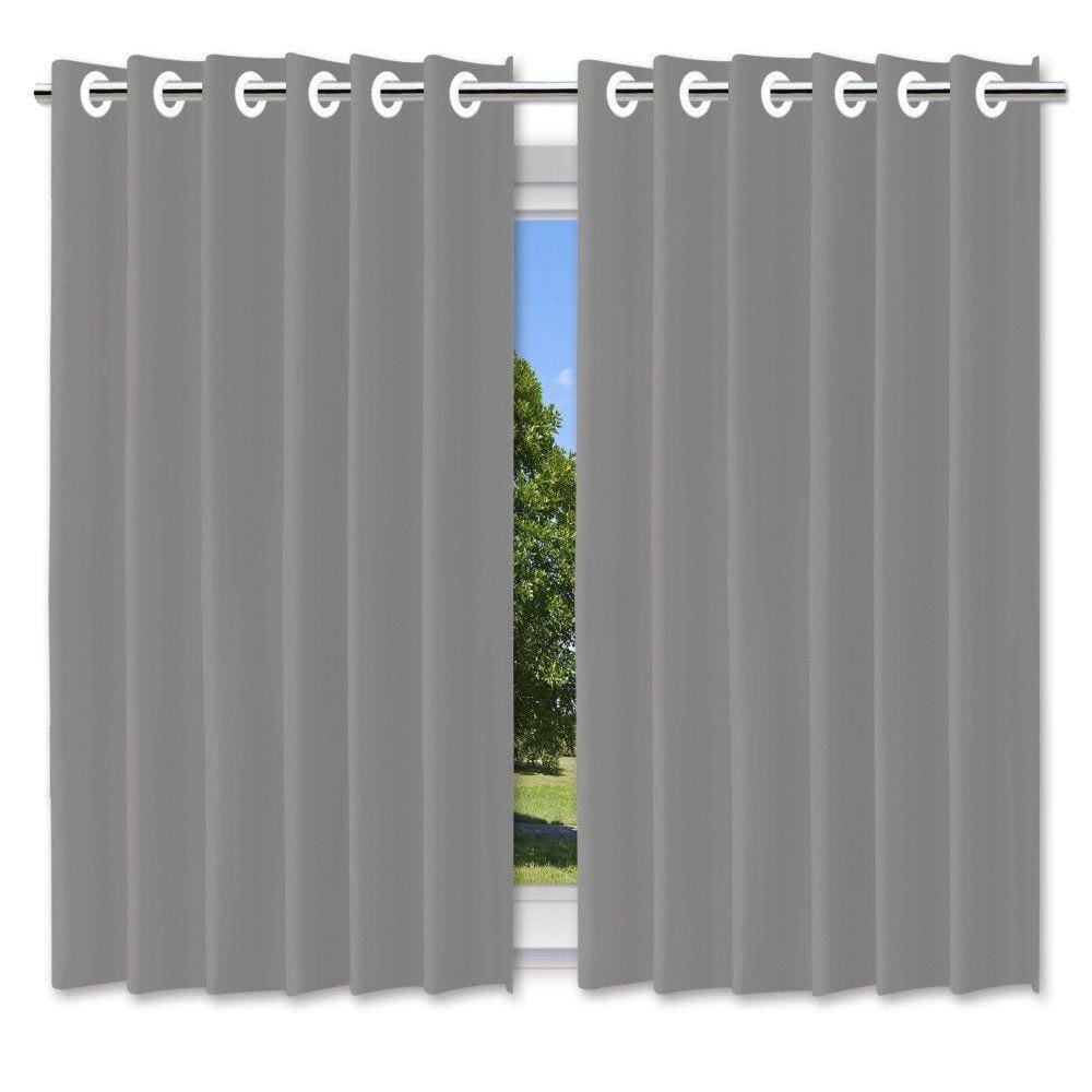 Cortina Blackout Pelicula C/Ilhos Cinza 200x140