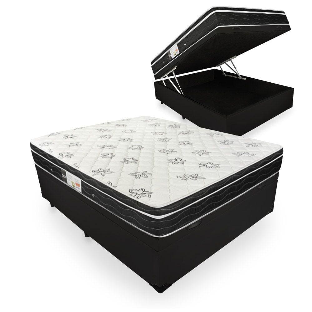 Cama Box Baú Viúva + Colchão De Molas - Ortobom - Physical Nanolastic - 128x188x65cm