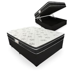 Cama Box Baú Viúva + Colchão De Molas - Ortobom - Physical Nanolastic - 128x188x65cm