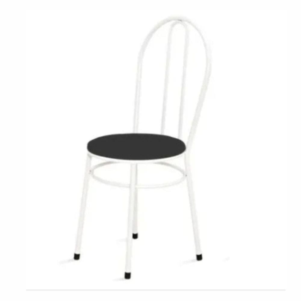 Cadeira Redonda Para Mesa De Jantar 134 Branco/Preto