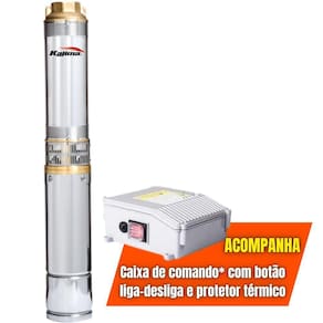 Bomba Tipo Caneta Elétrica Submersa Para Poços Artesianos Monofásico 220v 2,3 Amperes 0,3cv 0,3HP 2,5 Polegadas 11 Estágios Com Caixa de Comando