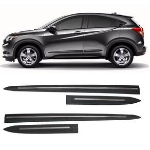 Jogo Friso Lateral Honda HR-V 2016 2017 2018 2019 2020 2021 2022 Cinza Barium com Filete Cromado