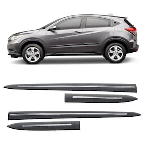Jogo Friso Lateral Honda HR-V 2016 2017 2018 2019 2020 2021 2022 Prata Platinum com Filete Cromado