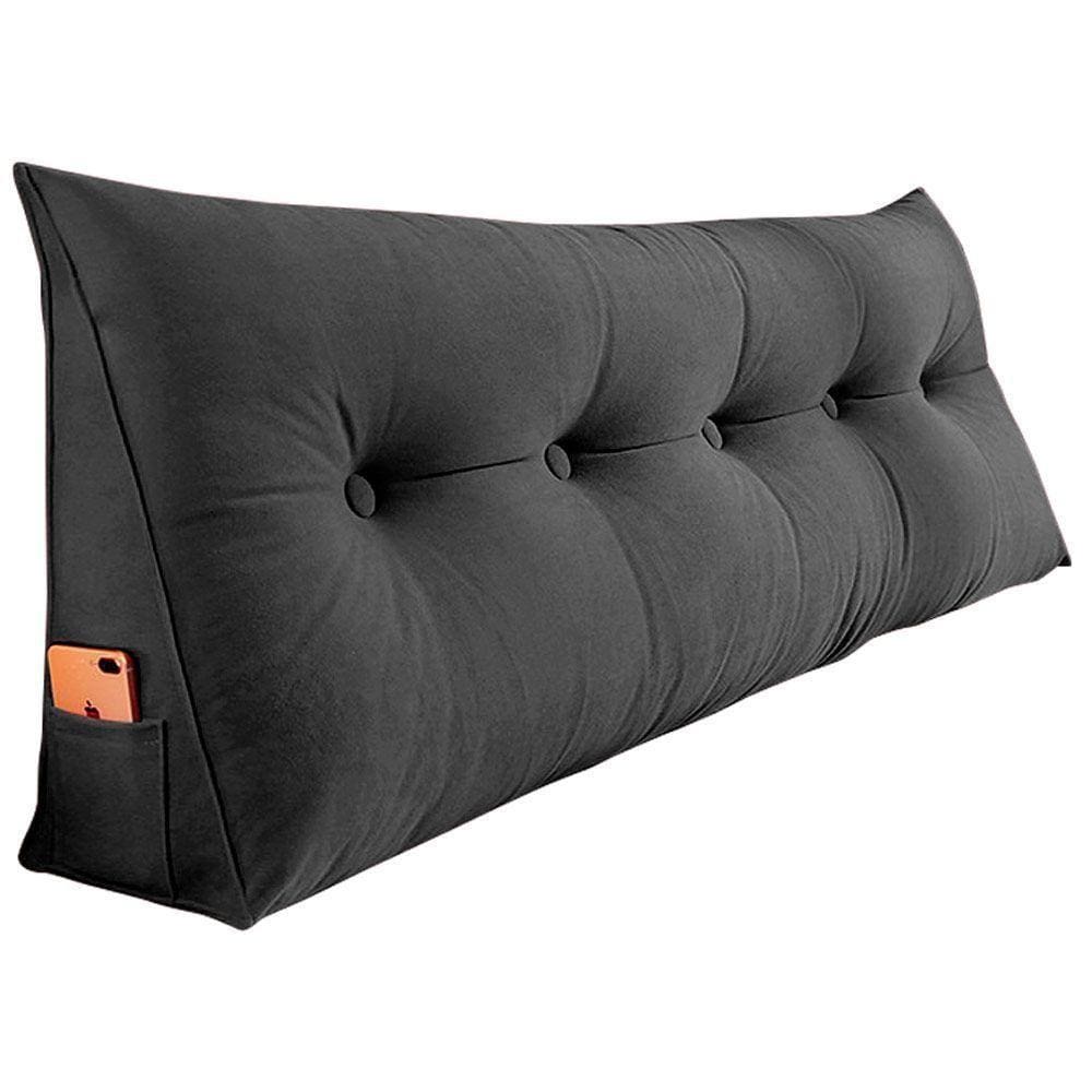 Almofada Para Cabeceira Spot 140cm Com Porta Celular Cinza