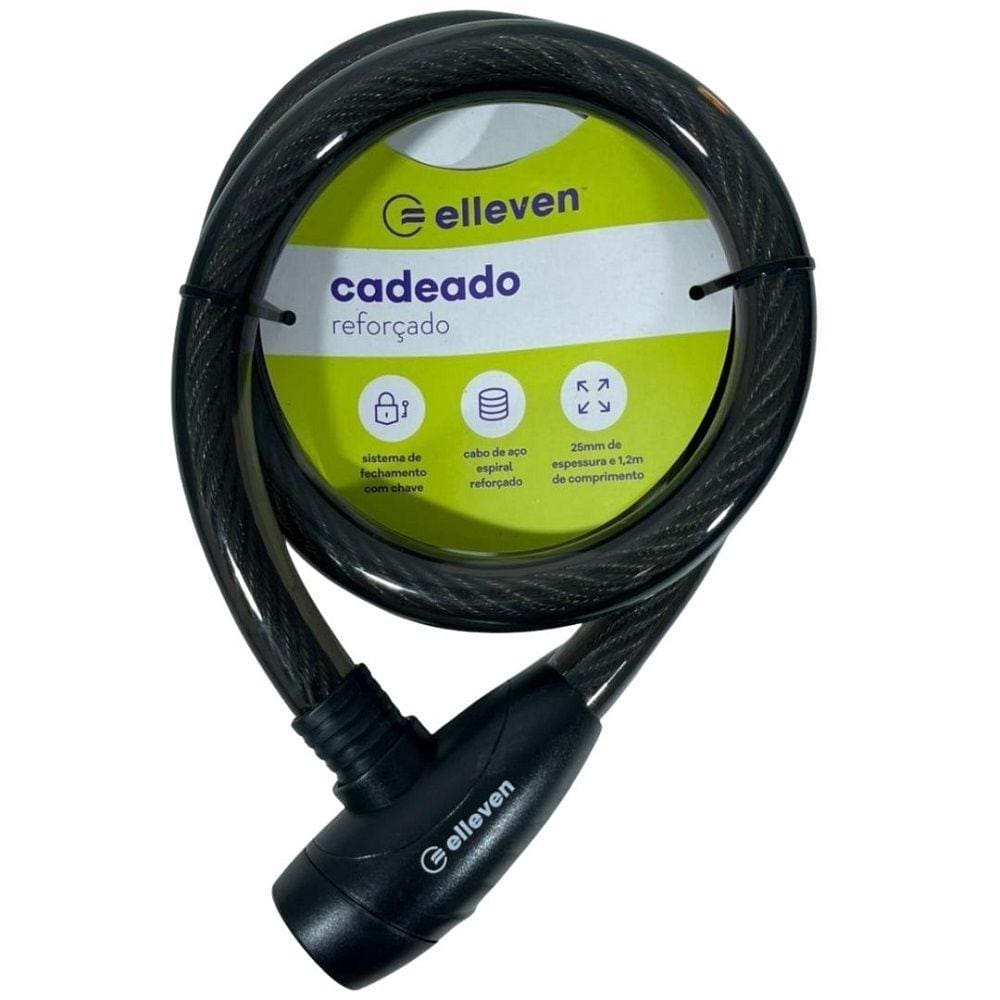 Cadeado Elleven Chave 1,5m Corrente Cadeado Trava Bicicleta