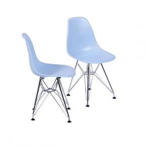 Conjunto 2 Cadeiras Eames DKR Base Cromada OR Design Azul