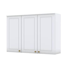 Armário Aéreo 3 Portas 120 cm Nova York Branco HP - Henn