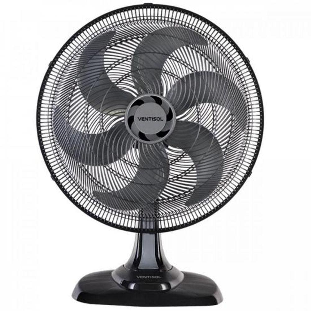 Ventilador De Mesa 50cm 127v Turbo 6 Pás Preto Ventisol