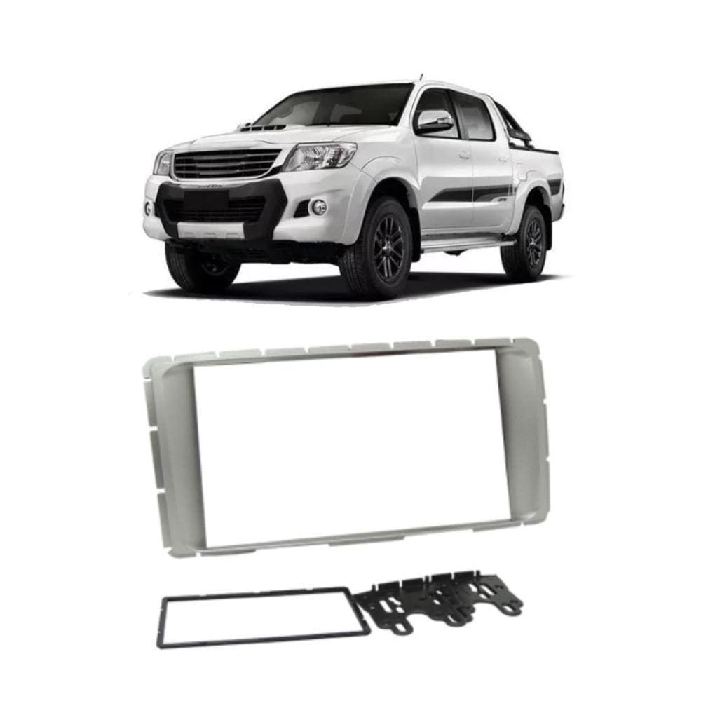 Moldura 2 Din Fiamon 2445 Hilux 2012 até 2015 Prata