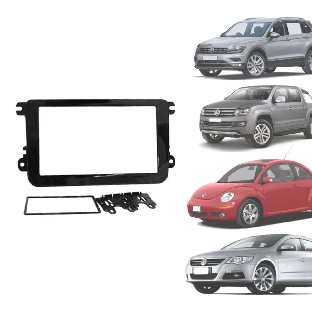 Moldura 2 Din Fiamon Jetta/ Amarok/ Gol/ Saveiro Black Piano