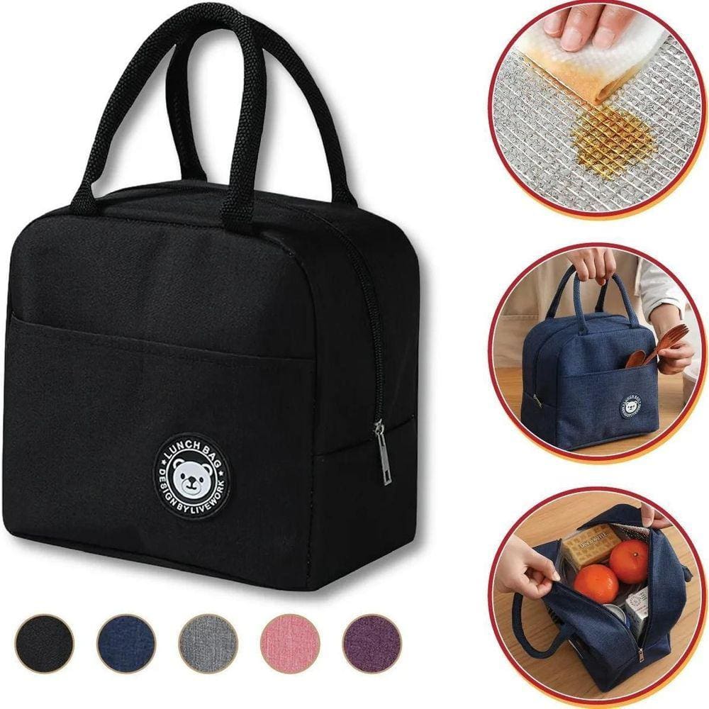 Bolsa Sacola Térmica Lancheira Marmita Academia Passei Preta