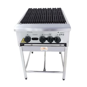 Chapa Charbroiler Americana Profissional Grill Churrasqueira 45cm Gás Inox Com Pé Cggp45 - Venâncio