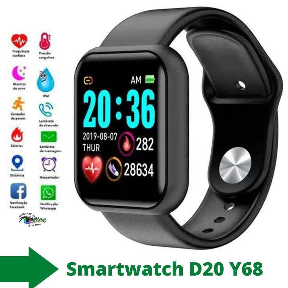 Relógio Digital Smart Preto Pulseira Removível Masculino Feminino