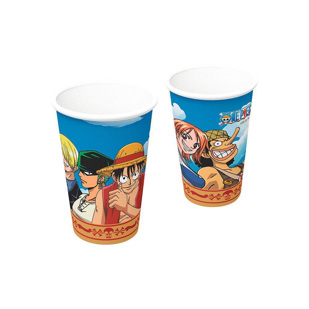 Copo de Papel 200ml Festa One Piece - 8 Unidades - Festcolor