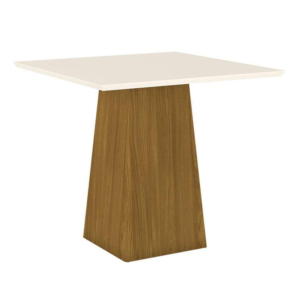 Mesa de Jantar Sarah 90 cm Tampo Reto Nature Off White - Henn
