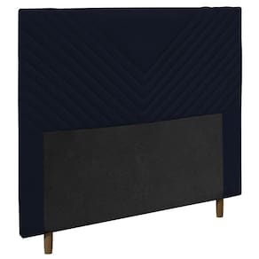 Cabeceira Box Casal Queen Size 160cm Veludo Azul Marinho