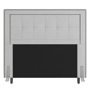Cabeceira Box Solteiro Luxor 90cm Com Tachas E Frame Branco