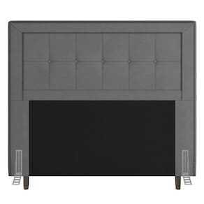Cabeceira Box Queen Size 160cm Com Tachas E Frame Cinza