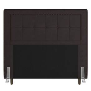 Cabeceira Box Solteiro Luxor 90cm Com Tachas E Frame Marrom