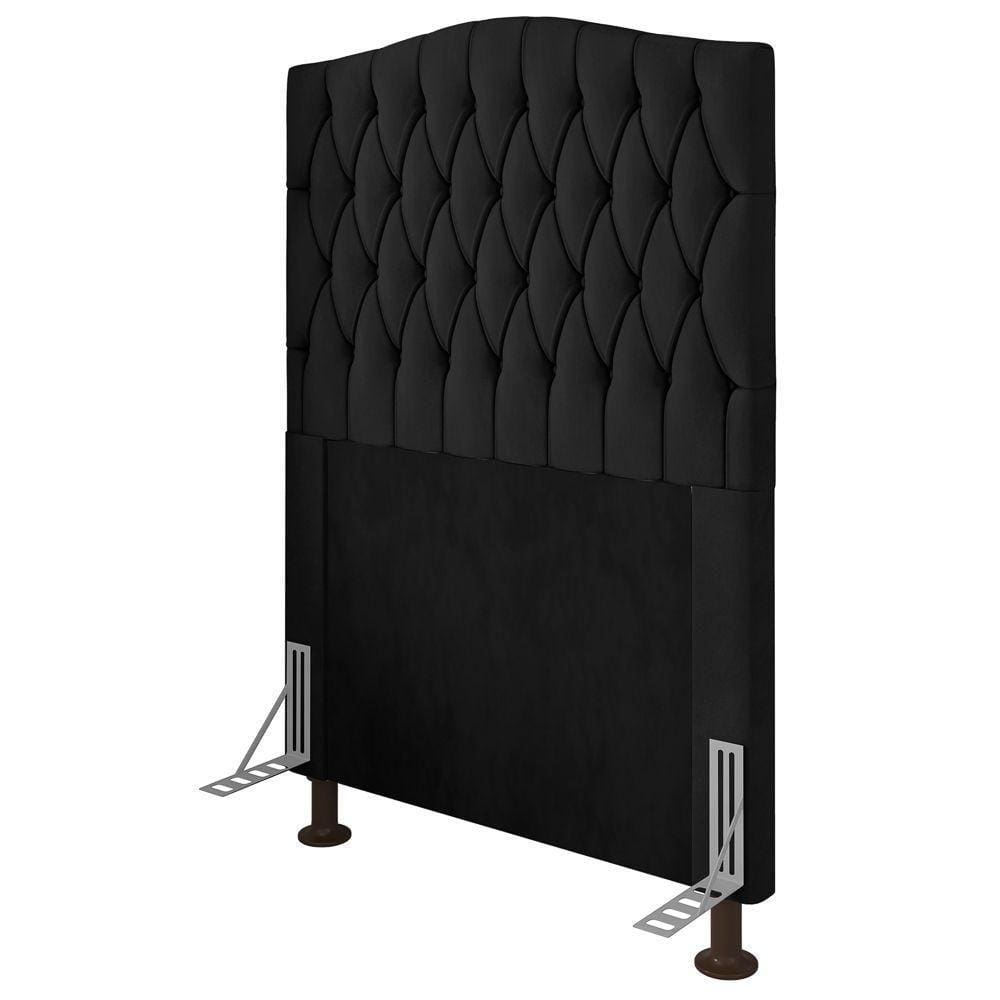 Cabeceira Estofada Box Solteiro Greta 90cm Com Frame Preto