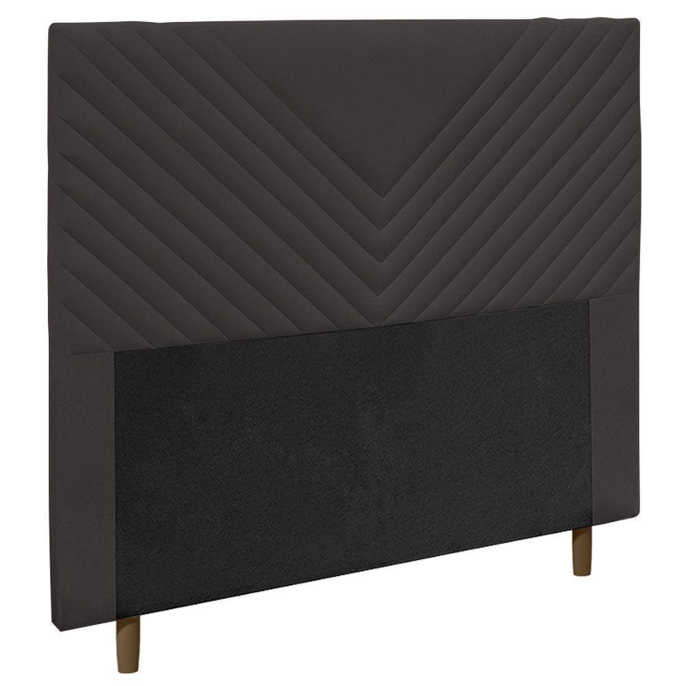 Cabeceira Cama Box Solteiro Viena 90cm Veludo Marrom
