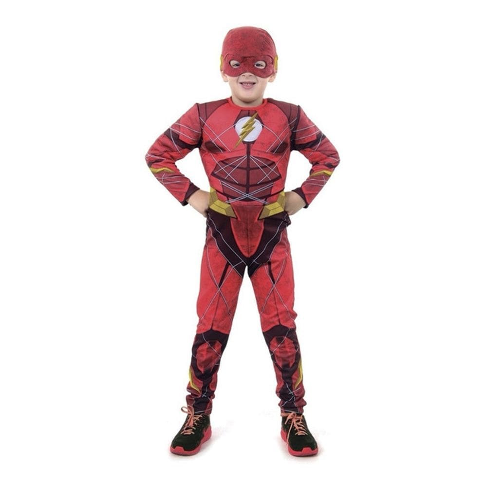 Fantasia Flash Infantil Luxo Longa C/ Músculo Liga Justiça