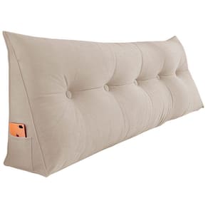Almofada Para Cabeceira Spot 160cm Com Porta Celular Bege