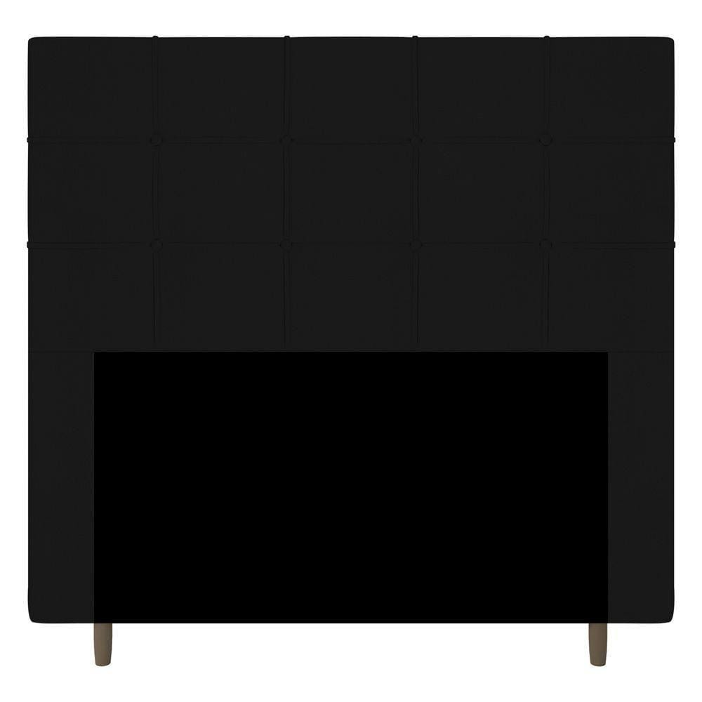 Cabeceira Cama Box Casal Queen Size Leiria 160cm Preto
