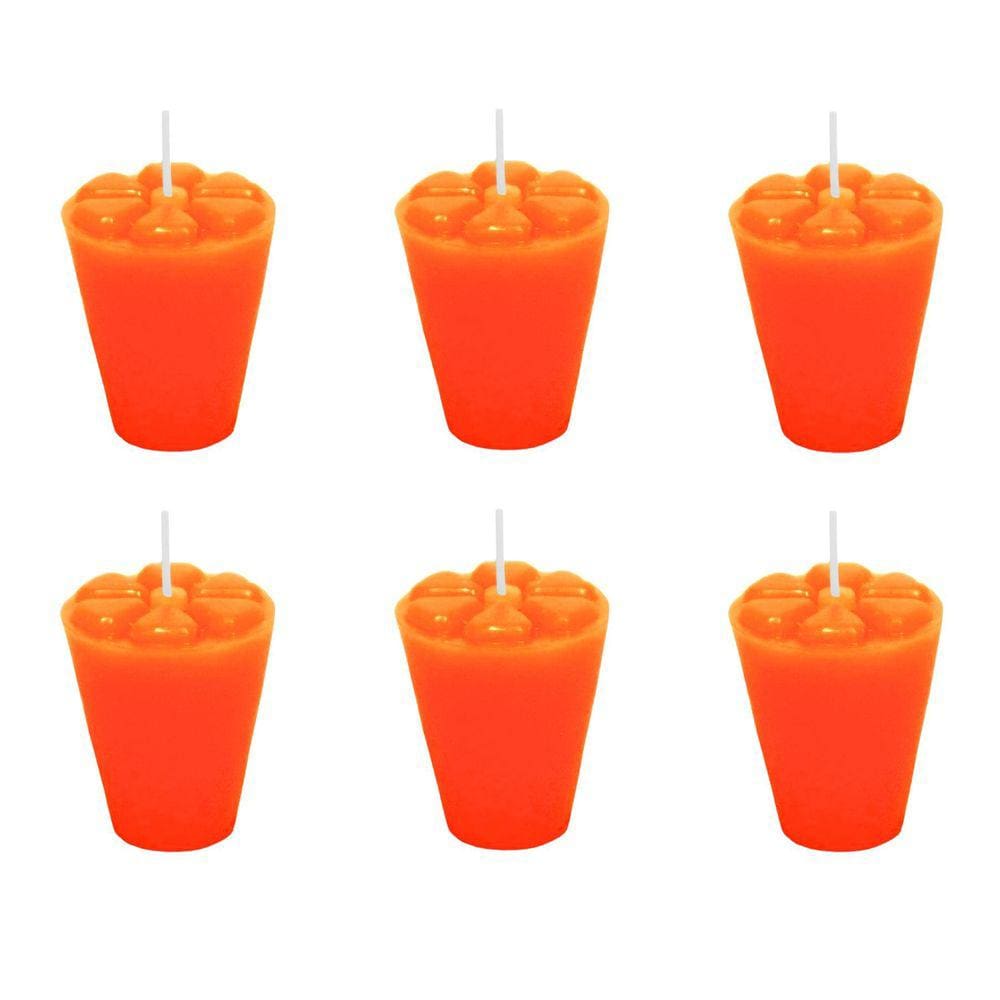 10 Velas Refil Laranja Copinho De Pinga Decoração 12 Horas