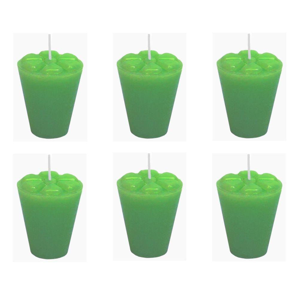 10 Velas Refil Verde Copinho De Pinga Decoração 12 Horas