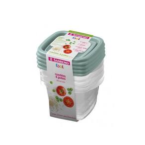 Conjunto de Potes Quadrado 200ml 4 unidades - Sanremo