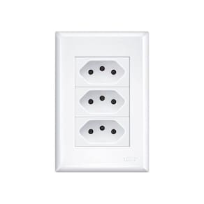 Tomada Tripla Fame Evidence 2P+T 20A com Placa 4x2 Branca