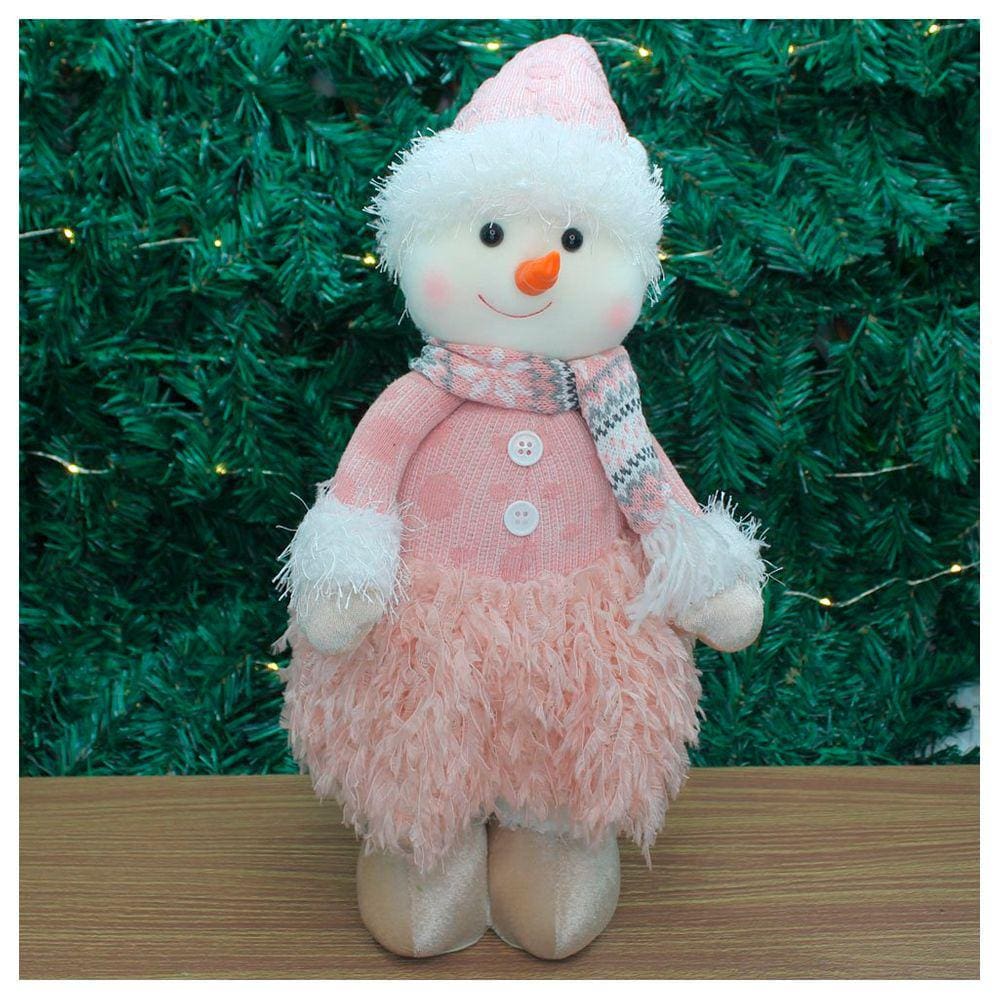 Boneco Natal Menina Boneco de Neve Rosa Natalina 43cm