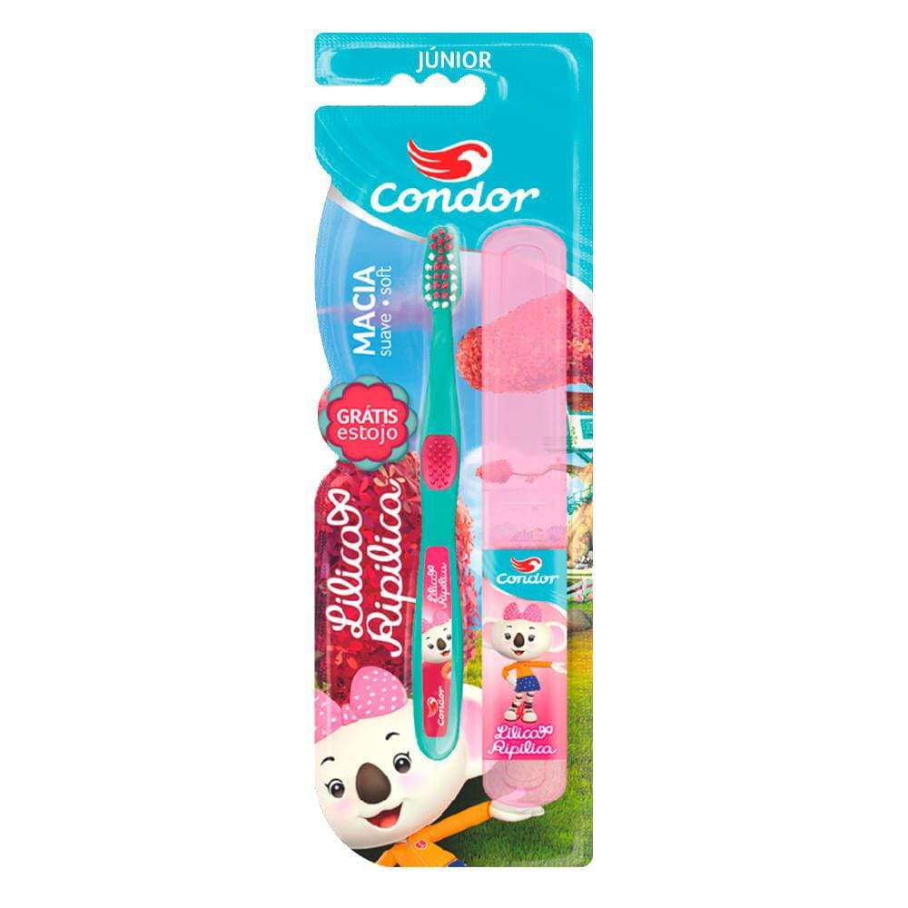 Escova Dental Condor Junior Com Estojo Lilica