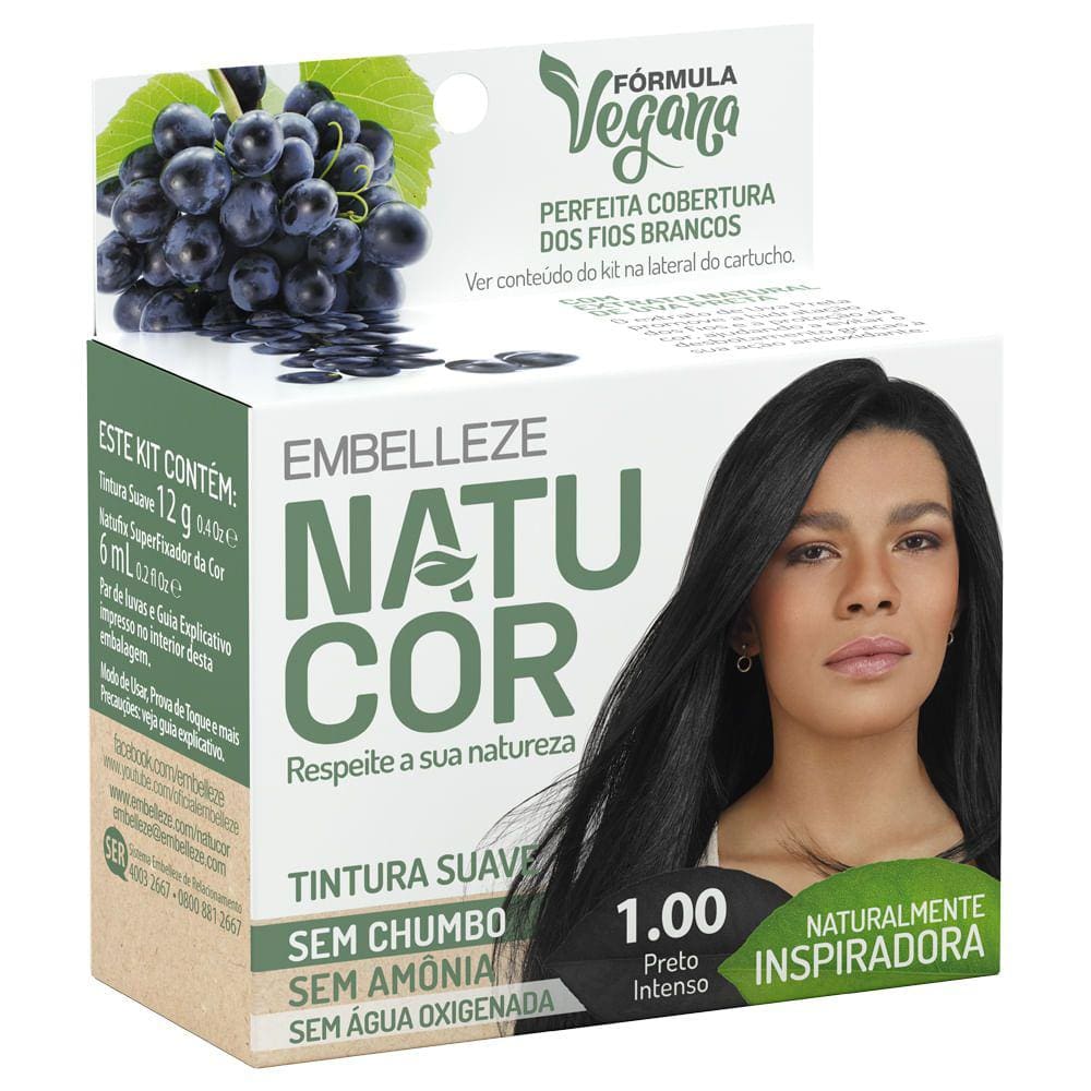 Tintura Em Pó Natucor Preto Intenso 1.00
