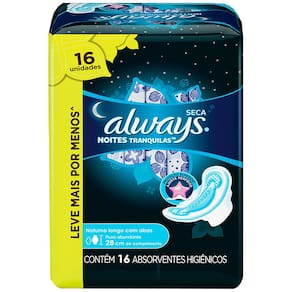 Absorvente Always Active Noturno Seca Com Abas 16 Unidades