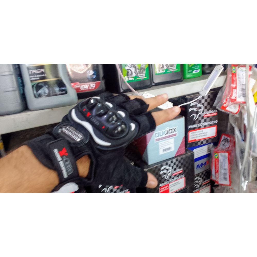 Luva Motociclista Meio Dedo -Par Tam. XL