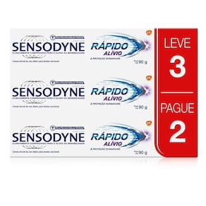 Kit Creme Dental Sensodyne Rápido Alívio 90g - Leve 3 Pague 2