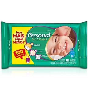 Toalha Umedecido Personal Soft E Protect Com 100 Unidades