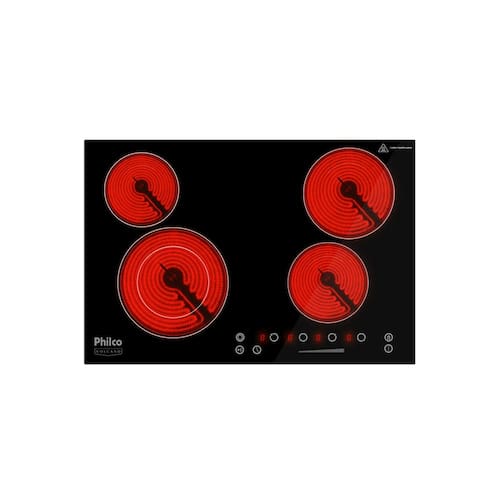 imagem-Fogão Cooktop Elétrico Philco Volcano Vitrocerâmico 4 bocas PCT44VC Preto 220v