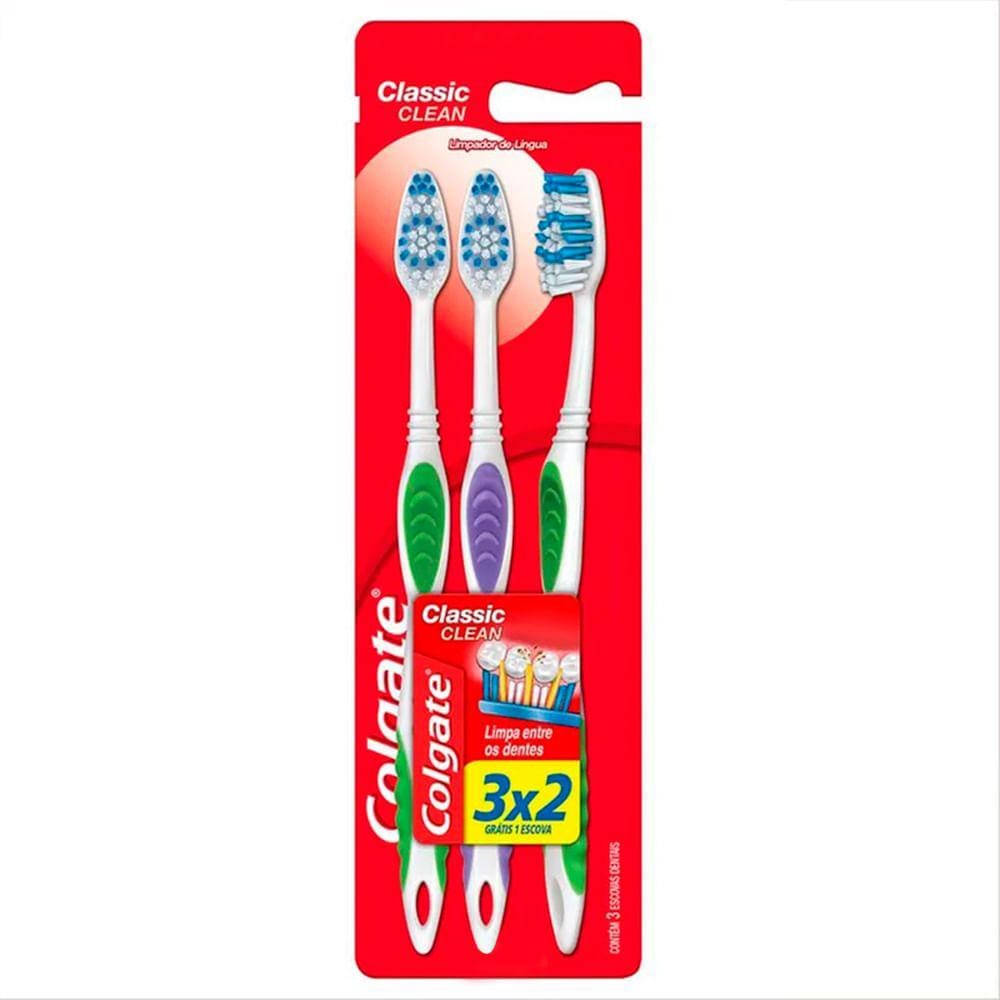 Escova Dental Colgate Classic Clean Leve 3 Pague 2