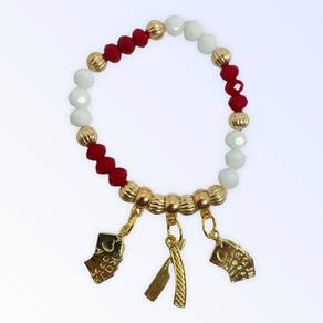 Pulseira Maria Navalha Pingente Chápeu Baralho Dourado