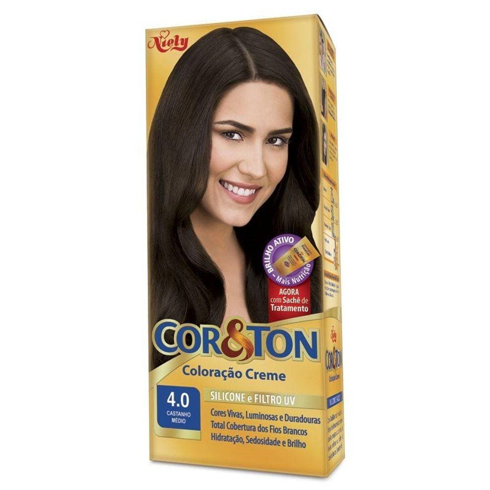 Tintura Creme Cor & Ton Castanho Médio 4.0