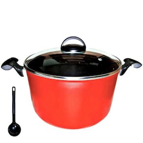 Caldeirão Panela 26cm Grande Antiaderente Com Tampa De Vidro