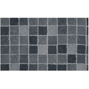 Papel de Parede Auto Adesivo 45cm x 5m Azulejo Cinza Sala Quarto Cozinha e Banheiro