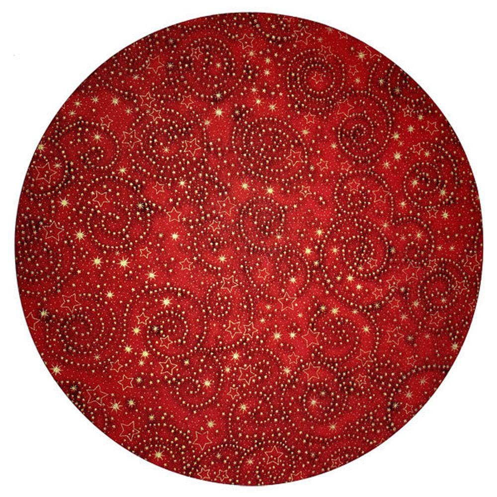 Capa de Sousplat Tricoline Espiral Estrelas p/Base Mdf 35cm