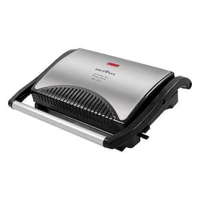 Sanduicheira Grill Britânia Grill Press Antiaderente Preto/Inox